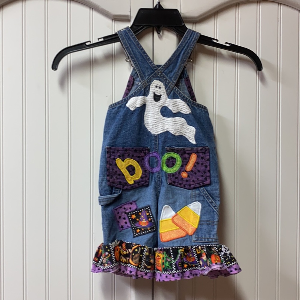 Halloween Bibs Over Alls Fall Witch Ghost 6-12 Months
